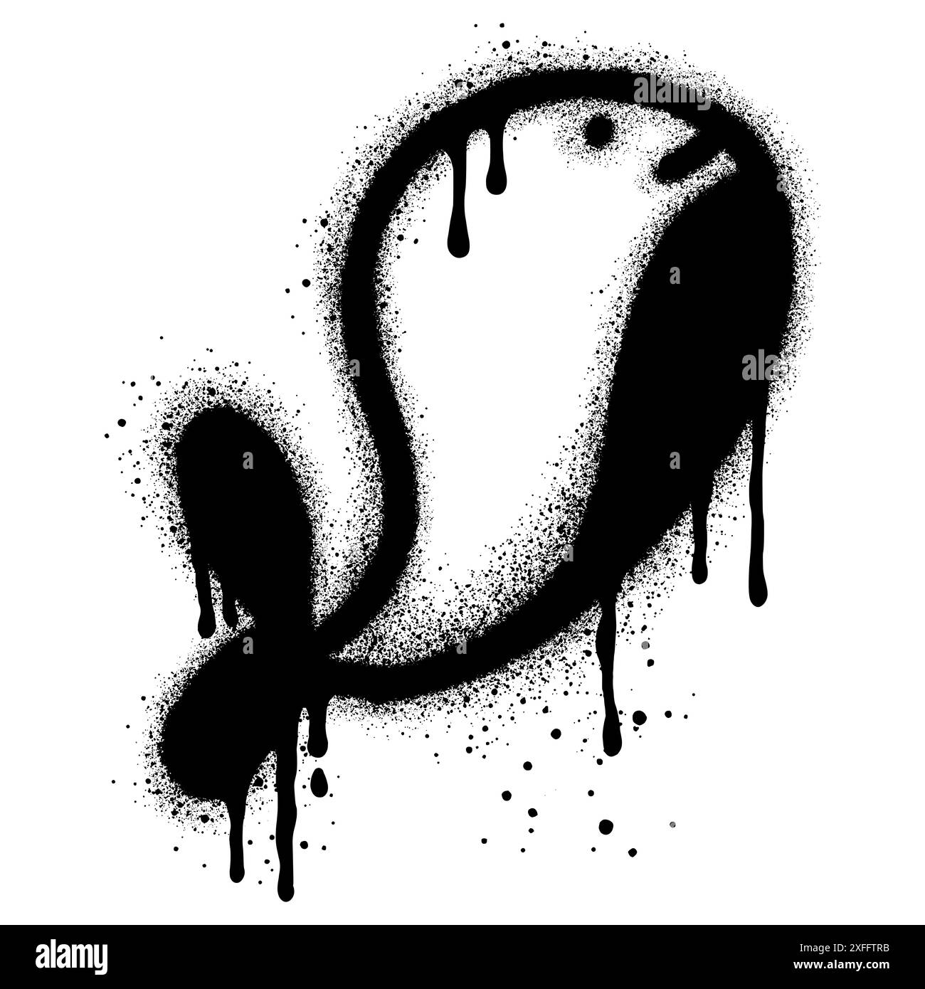 Walgraffiti mit schwarzer Sprühfarbe. Stock Vektor