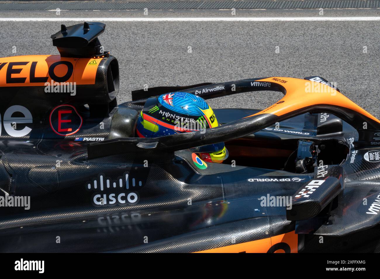 Montmelò, Barcelona Spanien - 06 23 2024: F1-Fahrer und Formel-1-Autos beim spanischen GP Spanien 2024 Stockfoto