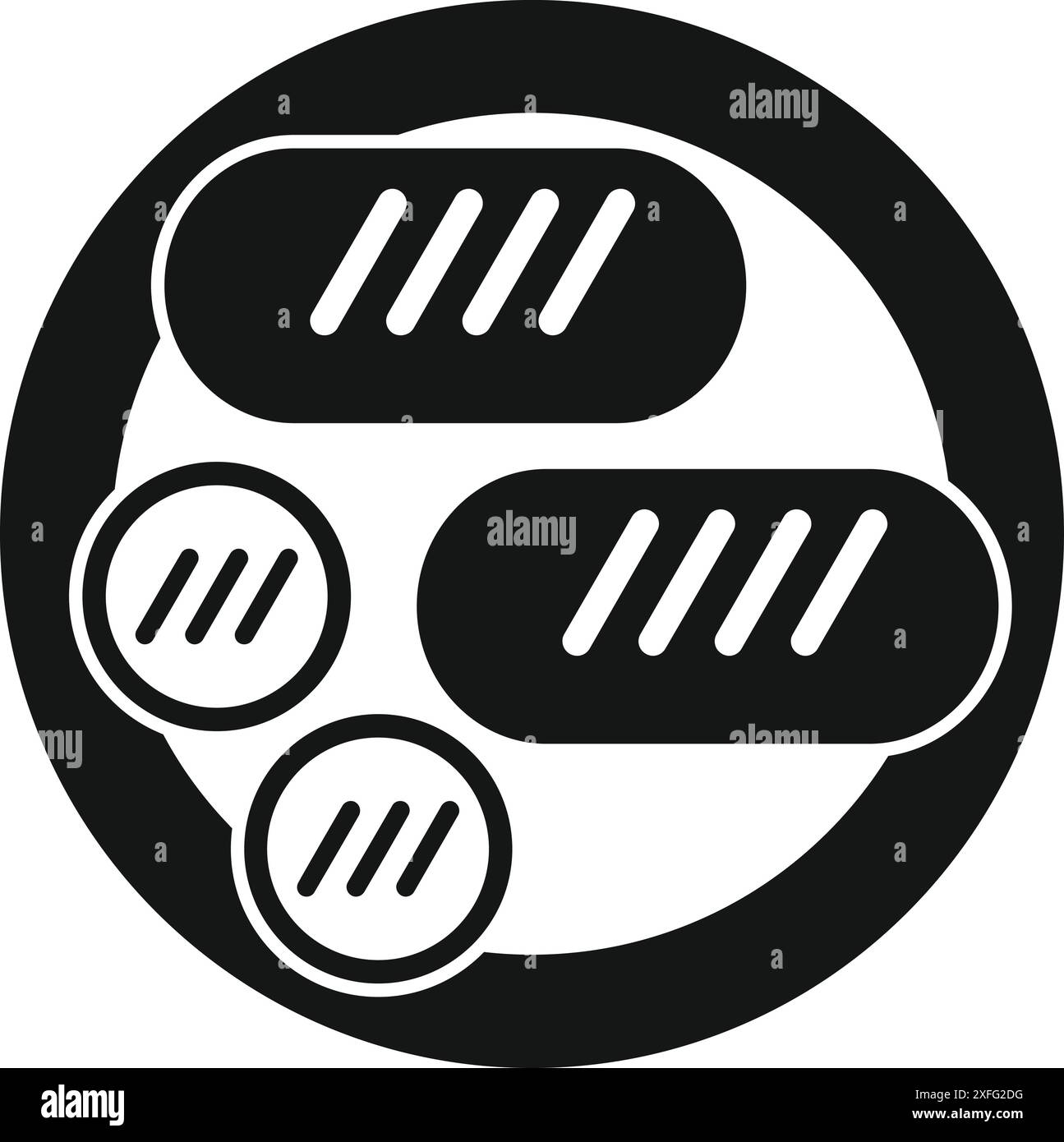 Einfaches Symbol, das verschiedene medizinische Pillen darstellt, symbolisiert Gesundheit, Behandlung und die pharmazeutische Industrie Stock Vektor