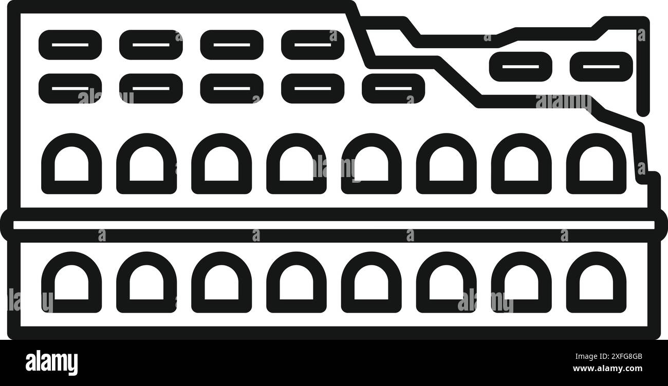 Einfache Illustration des kolosseums, das antike römische Architektur darstellt Stock Vektor