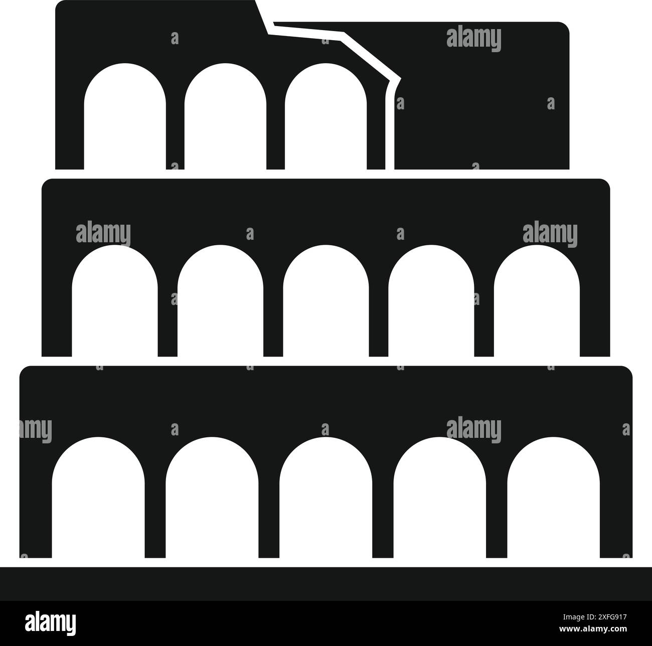 Einfache Illustration eines kolosseum-Gebäudes, das die römische Geschichte und Architektur repräsentiert Stock Vektor