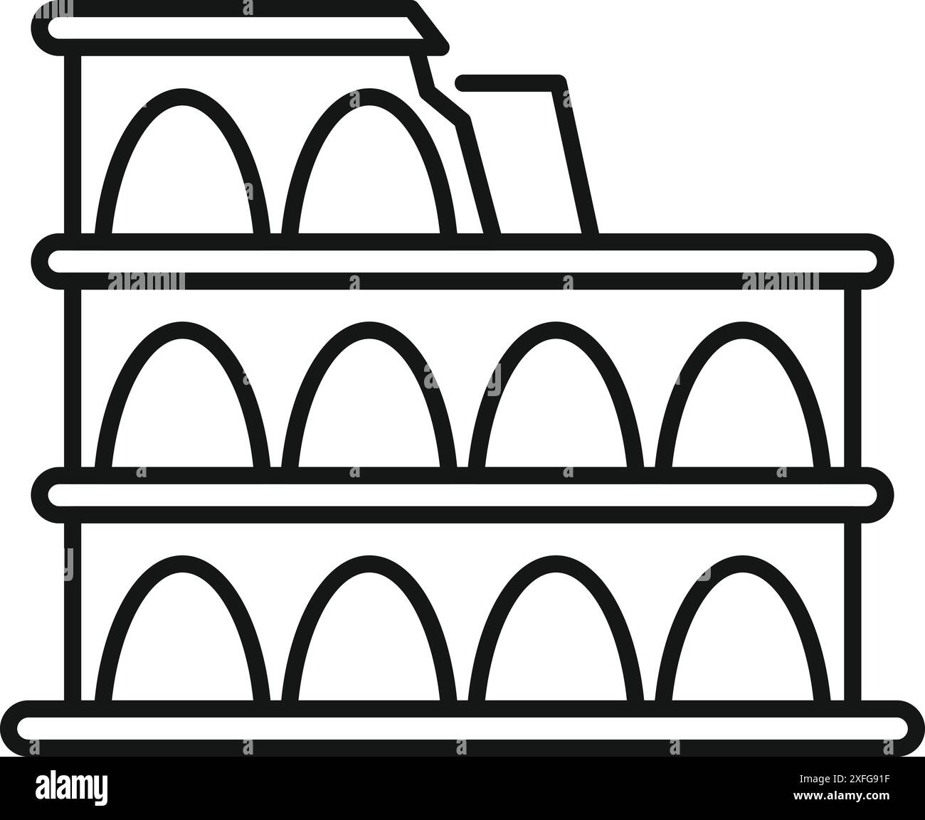 Einfaches Symbol im Linienstil des kolosseums, dem berühmten Amphitheater in rom Stock Vektor