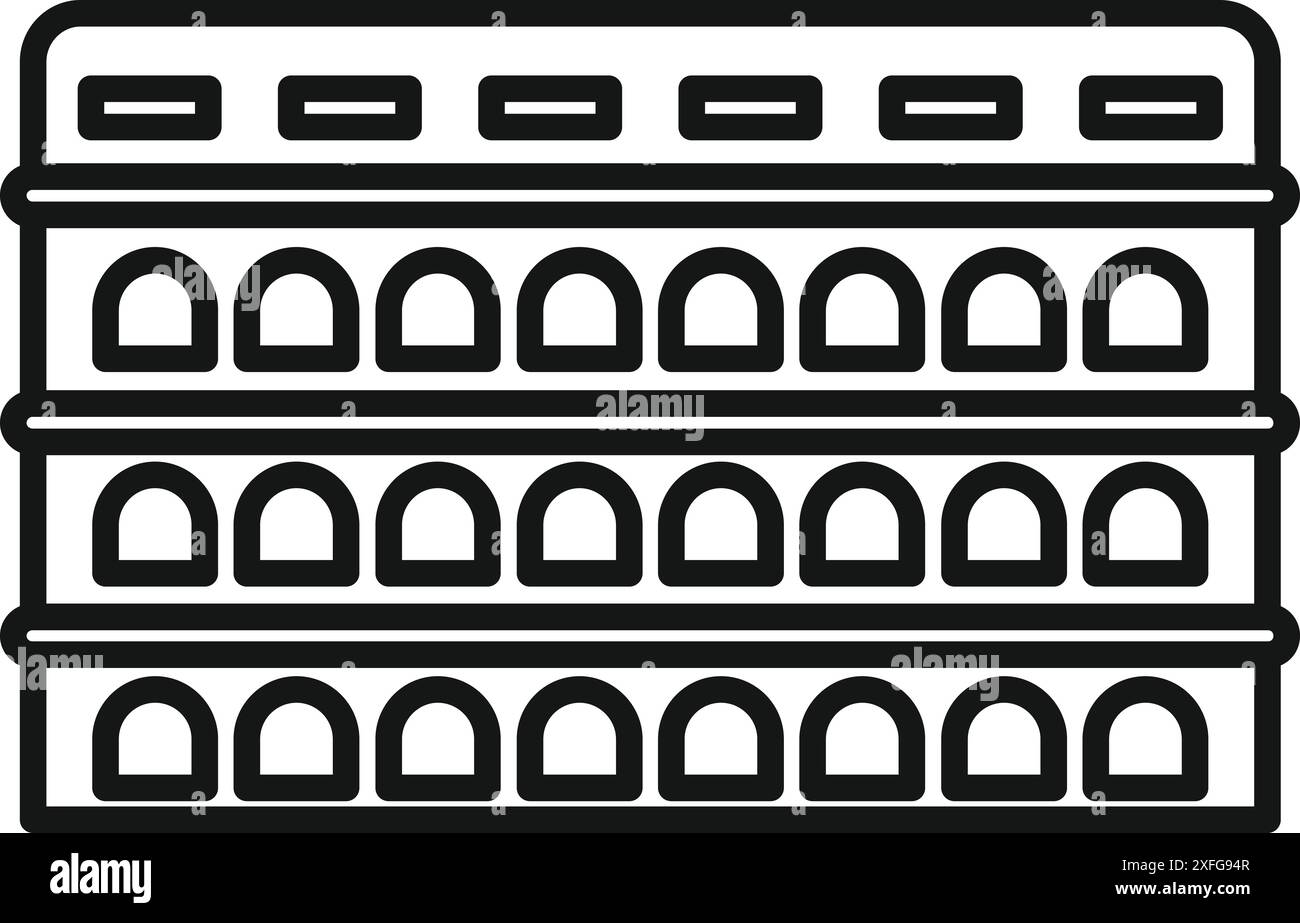 Das Gebäude des Kolosseums repräsentiert ein Wahrzeichen des antiken roms, eine berühmte Touristenattraktion Stock Vektor