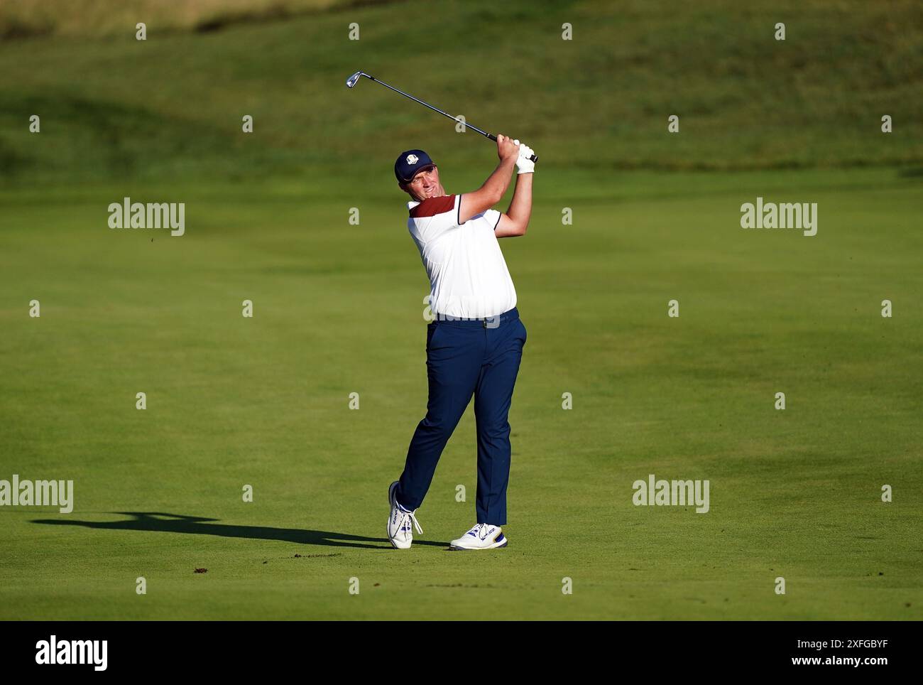 Dateifoto vom 30 20.09.2023 des Team Europe-Mannes Sepp Straka, der glaubt, dass er frei von irgendeinem „verrückten Hype“ bleibt, obwohl er seinen John Deere Classic-Titel als bester Spieler im Feld verteidigt. Ausgabedatum: Mittwoch, 3. Juli 2024. Stockfoto