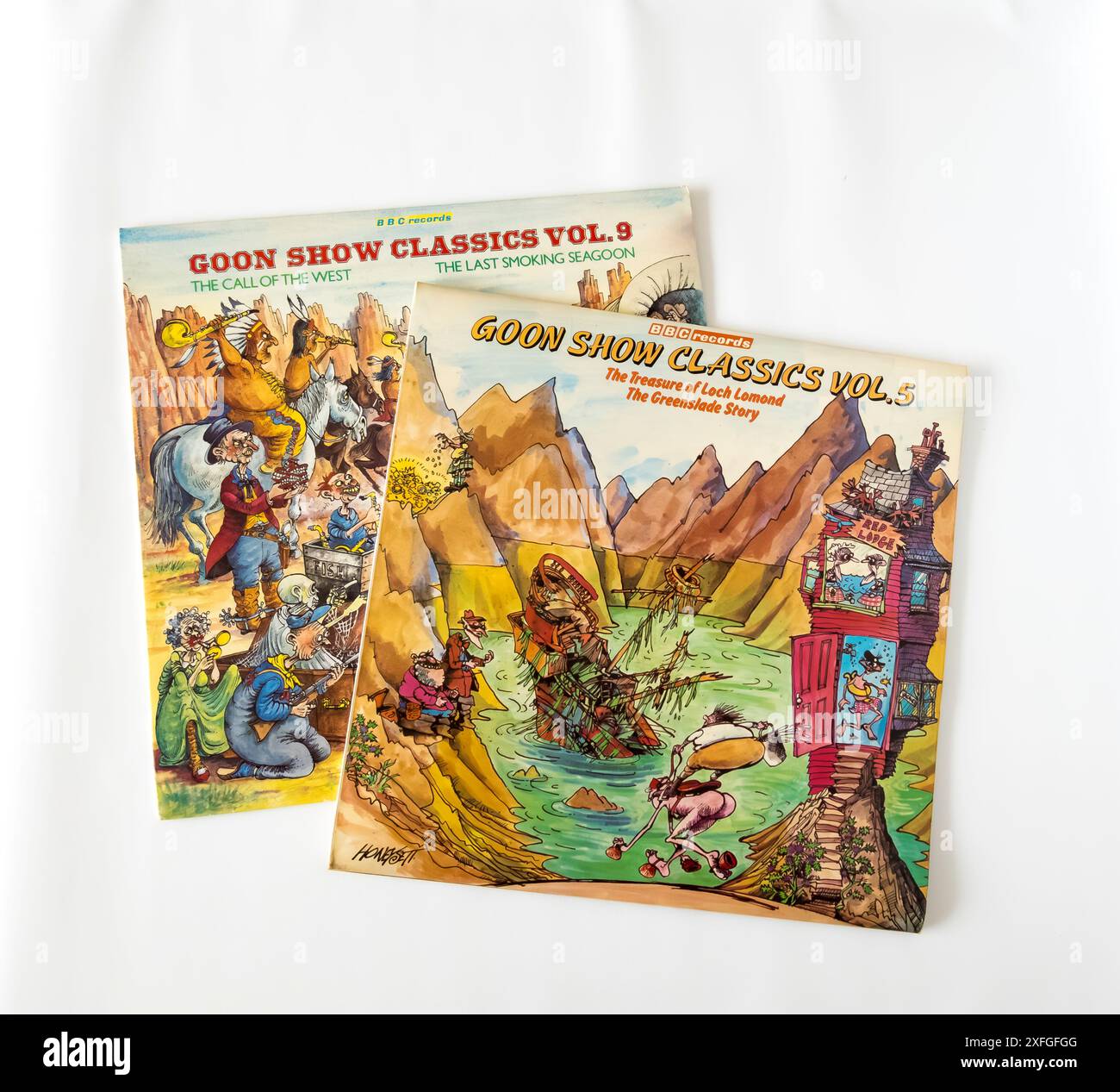 Zwei Plattencover von Goon Show Classics Stockfoto