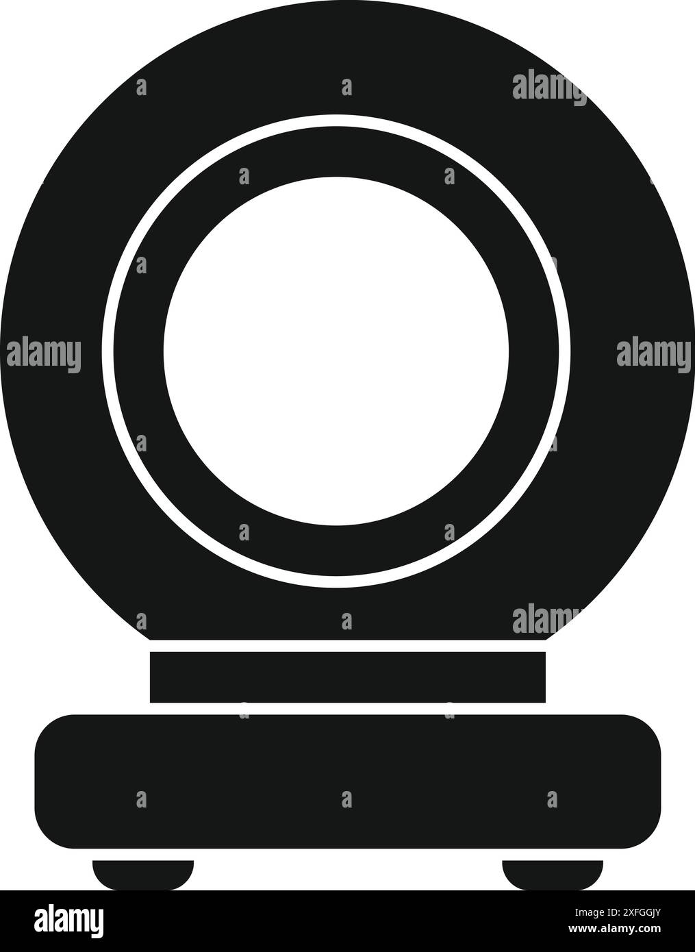 Schwarzweiß-Symbol eines mrt-Scanners, der in einem Krankenhausraum eingesetzt wird Stock Vektor