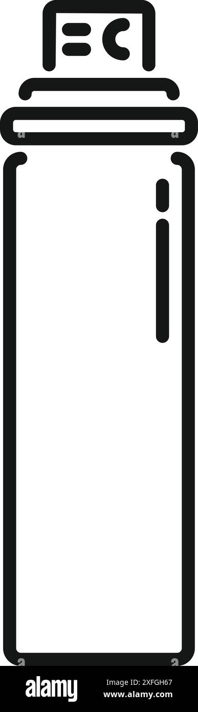 Einfache schwarz-weiße Linienzeichnung einer Sprühdose, ideal für Street Art oder Graffiti Stock Vektor