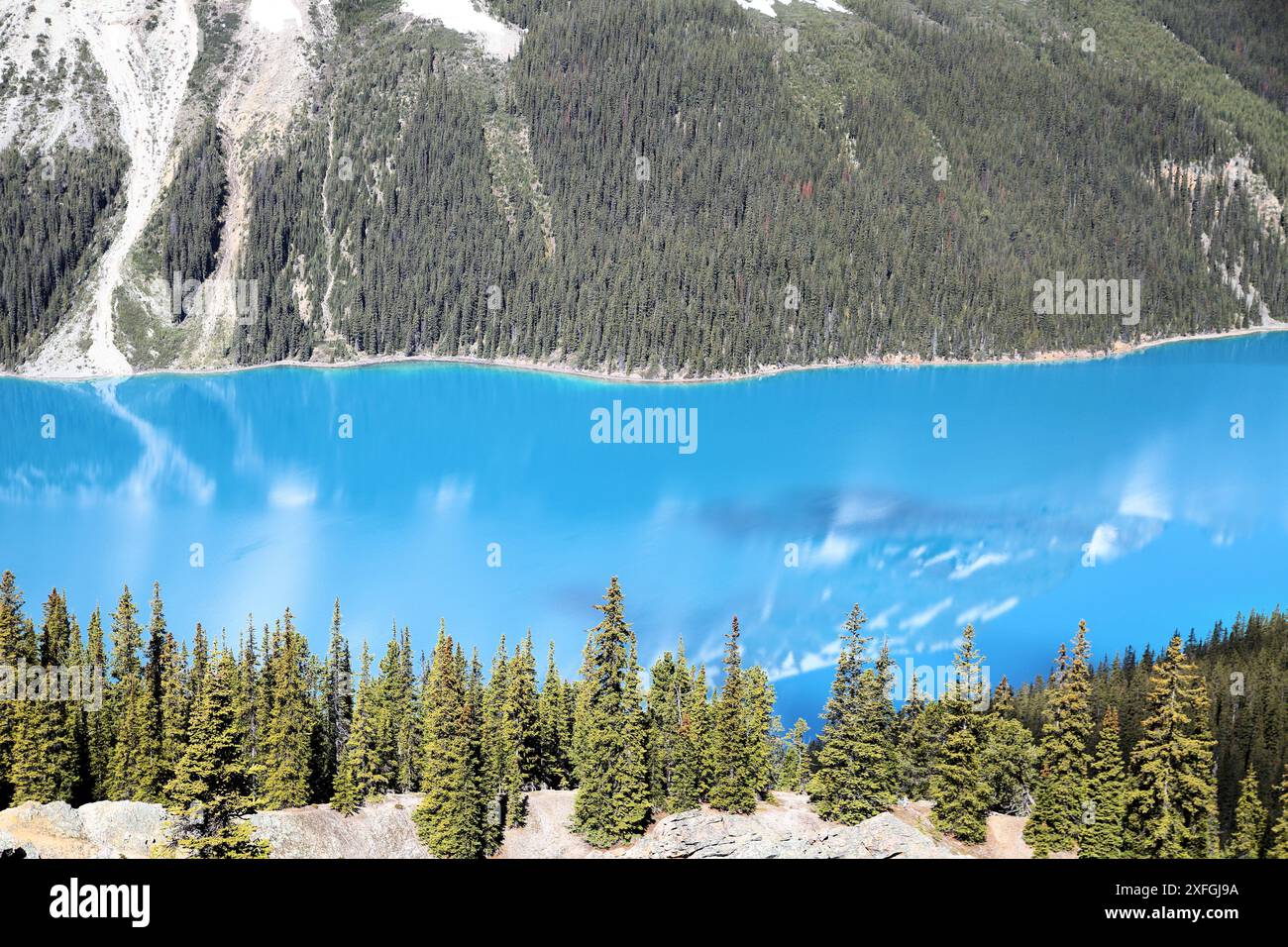 Peyto Lake, British Columbia von der Aussichtsplattform in der Nähe des Highway 93. Stockfoto
