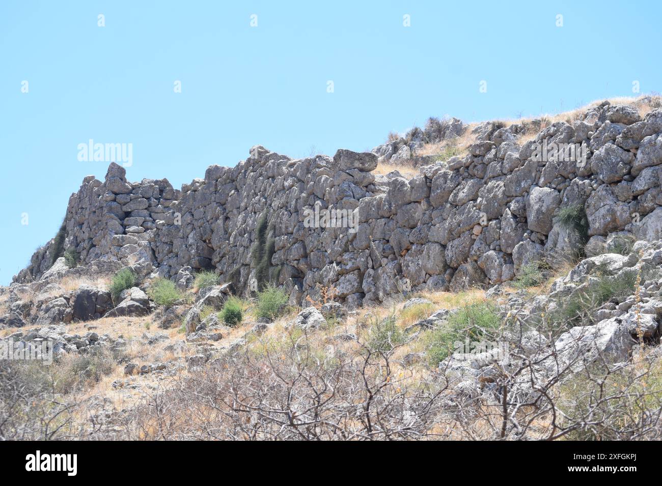 Alte kupferzeitliche Zitadellen in Argolis, Peloponnes, Griechenland Stockfoto