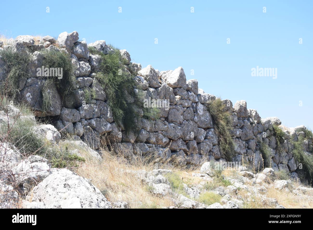 Alte kupferzeitliche Zitadellen in Argolis, Peloponnes, Griechenland Stockfoto