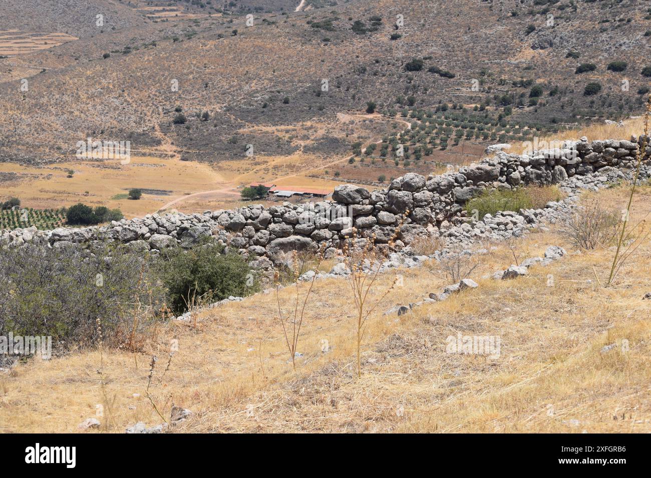 Alte kupferzeitliche Zitadellen in Argolis, Peloponnes, Griechenland Stockfoto