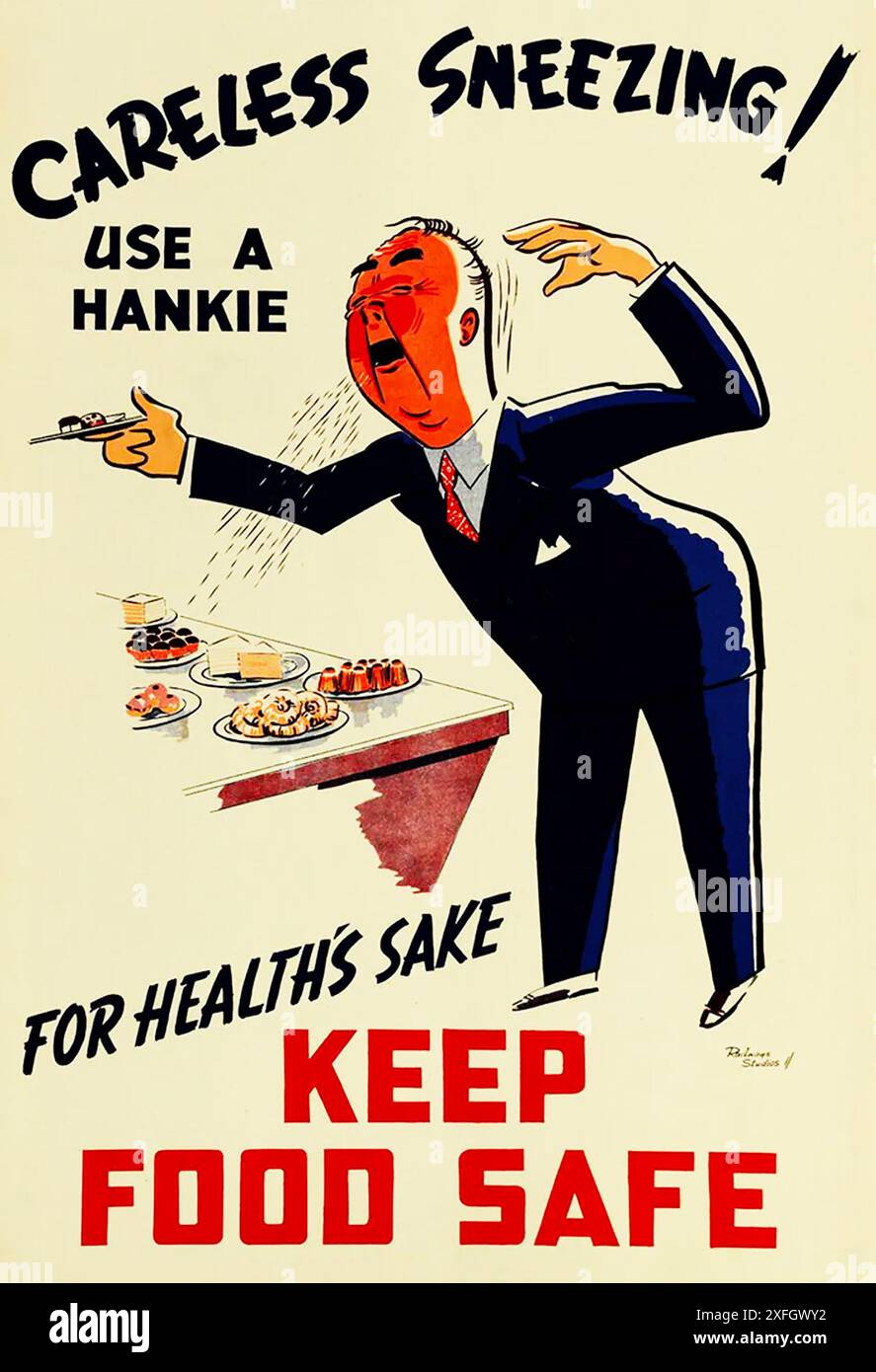 UNVORSICHTIGES NIESEN - VERWENDEN SIE Ein HANKIE American Health Poster über 1935 Stockfoto