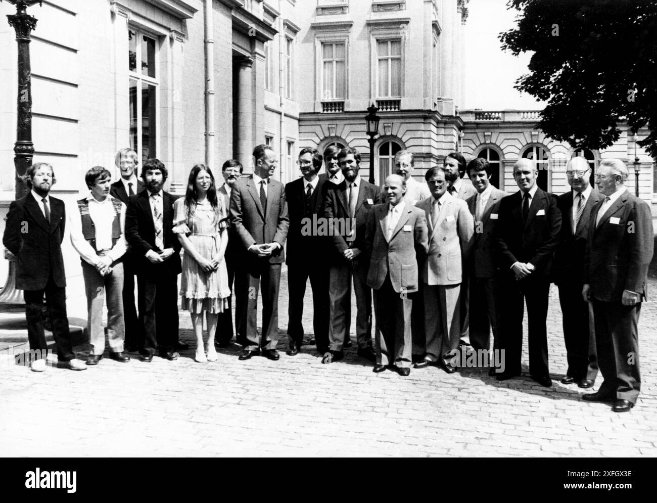 Anni' 80 Bruxelles Archivio Storico Olycom/Lapresse Fabiola de Mora y Aragon (Madrid, 11 giugno 1928 - Laeken, 5 dicembre 2014) è stata regina consorte dei Belgi dal 1960 al 1993, come moglie di Re Baldovino. Dopo la morte del marito divenne nota come 'regina Fabiola del Belgio', Avenue passato il titolo di 'Regina dei Belgi' alla cognata Paola Ruffo di Calabria, consorte di Alberto II del Belgio. Nella Foto: Re Baldovino del Belgio e alpinisti ABTS auf dem Foto: König Baudouin von Belgien und ABTS Climbers Credit: LaPresse/Alamy Live News Stockfoto