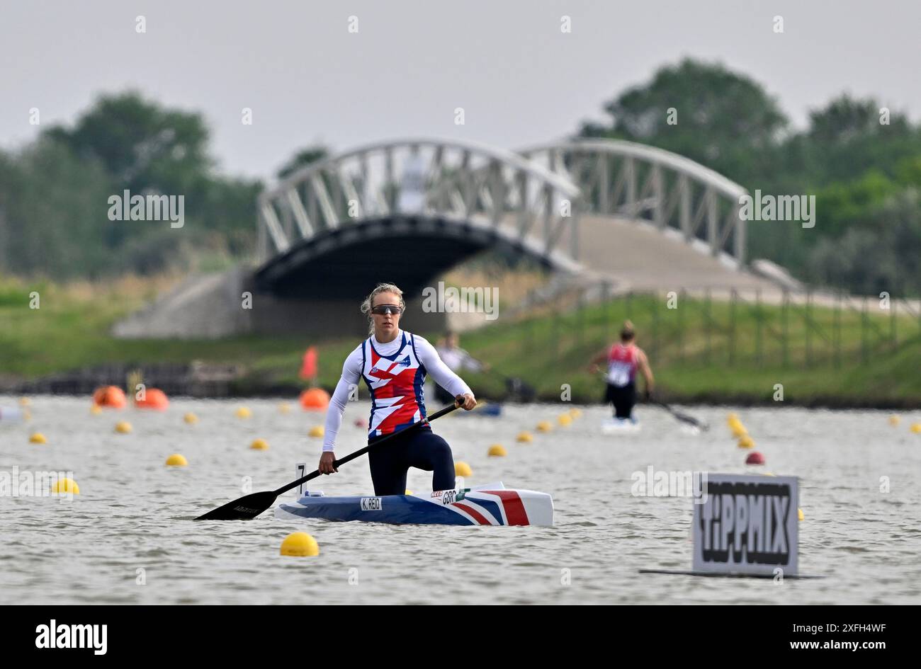 Szeged. Ungarn. 12. Mai 2024. Die ICF 2024 Canoe Sprint World Cup und Paracanoe World Championships. Szeged Olympic Wasserpark. Katie Reid (GBR) während der Paracanoe-Weltmeisterschaft/Kanu-Sprint-Weltmeisterschaft in Szeged, Ungarn. Stockfoto