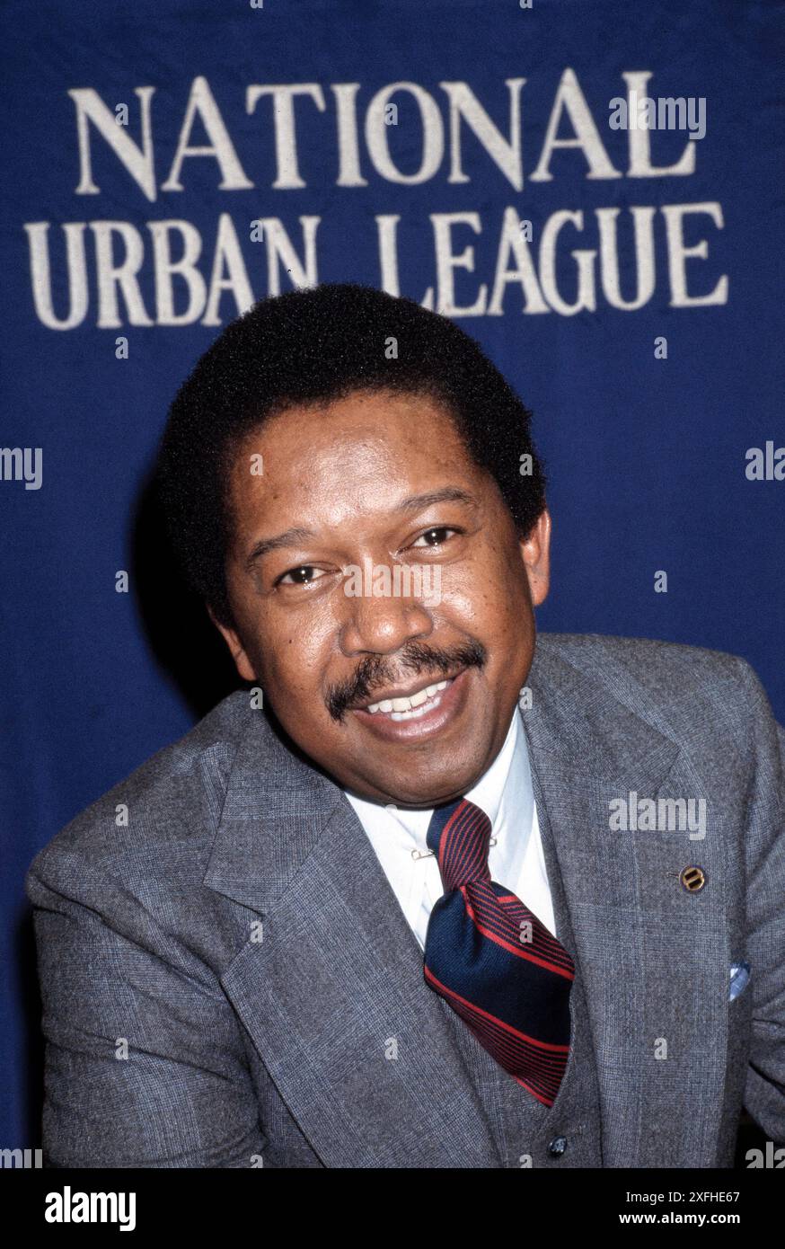 John Edward Jacob, Präsident der National Urban League, Kopf-und-Schulter-Porträt, New York City, New York, USA, Bernard Gotfryd, 1982 Stockfoto