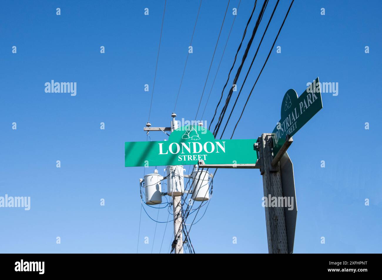 London Street Schild in Perth-Andover, New Brunswick, Kanada Stockfoto