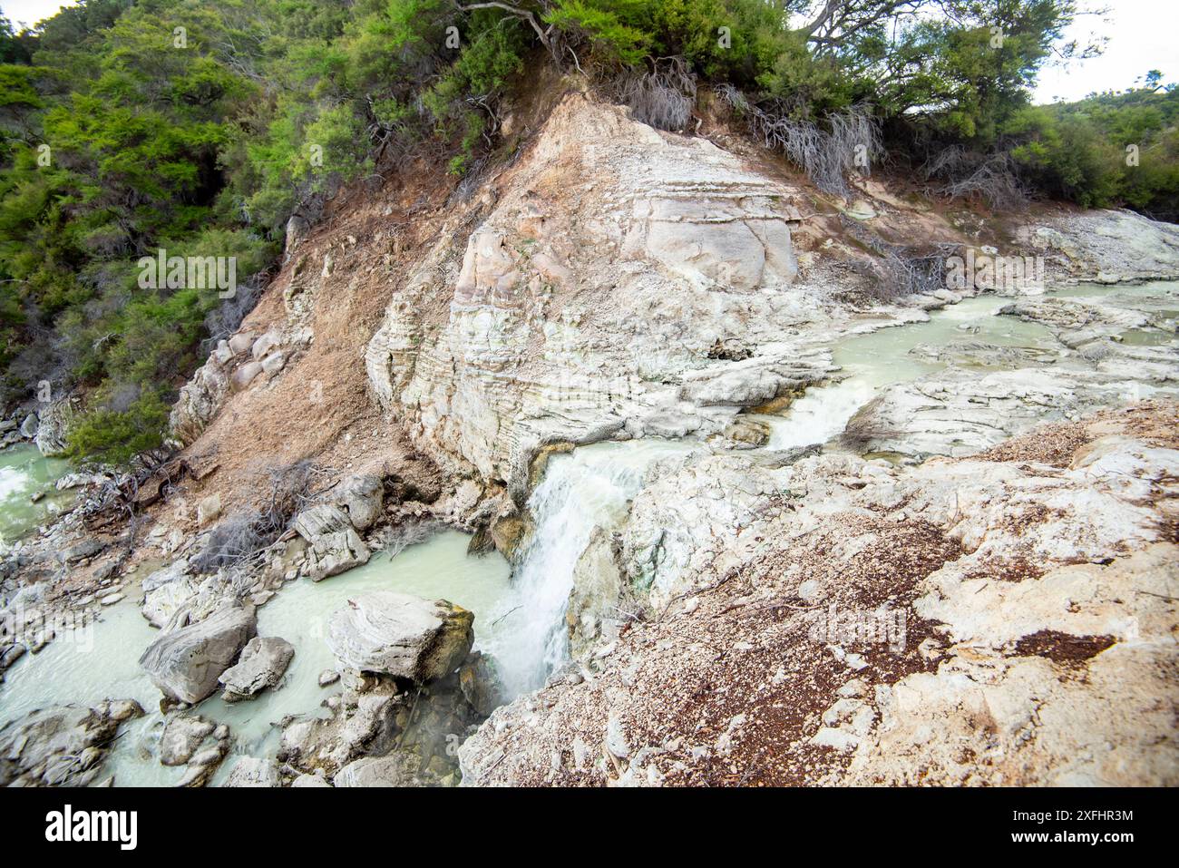 Lake Ngakoro Wasserfall in Waiotapu - Neuseeland Stockfoto