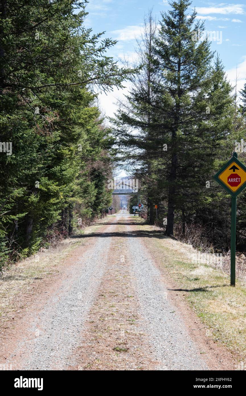 Trans Canada Trail auf der Seite von Quebec in Degelis, Quebec, Kanada Stockfoto