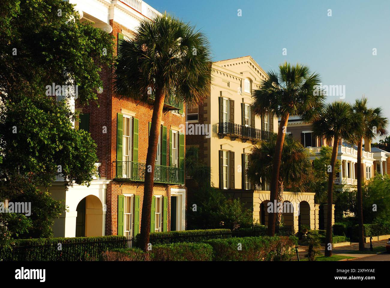 Charleston Homes auf East Battery Stockfoto