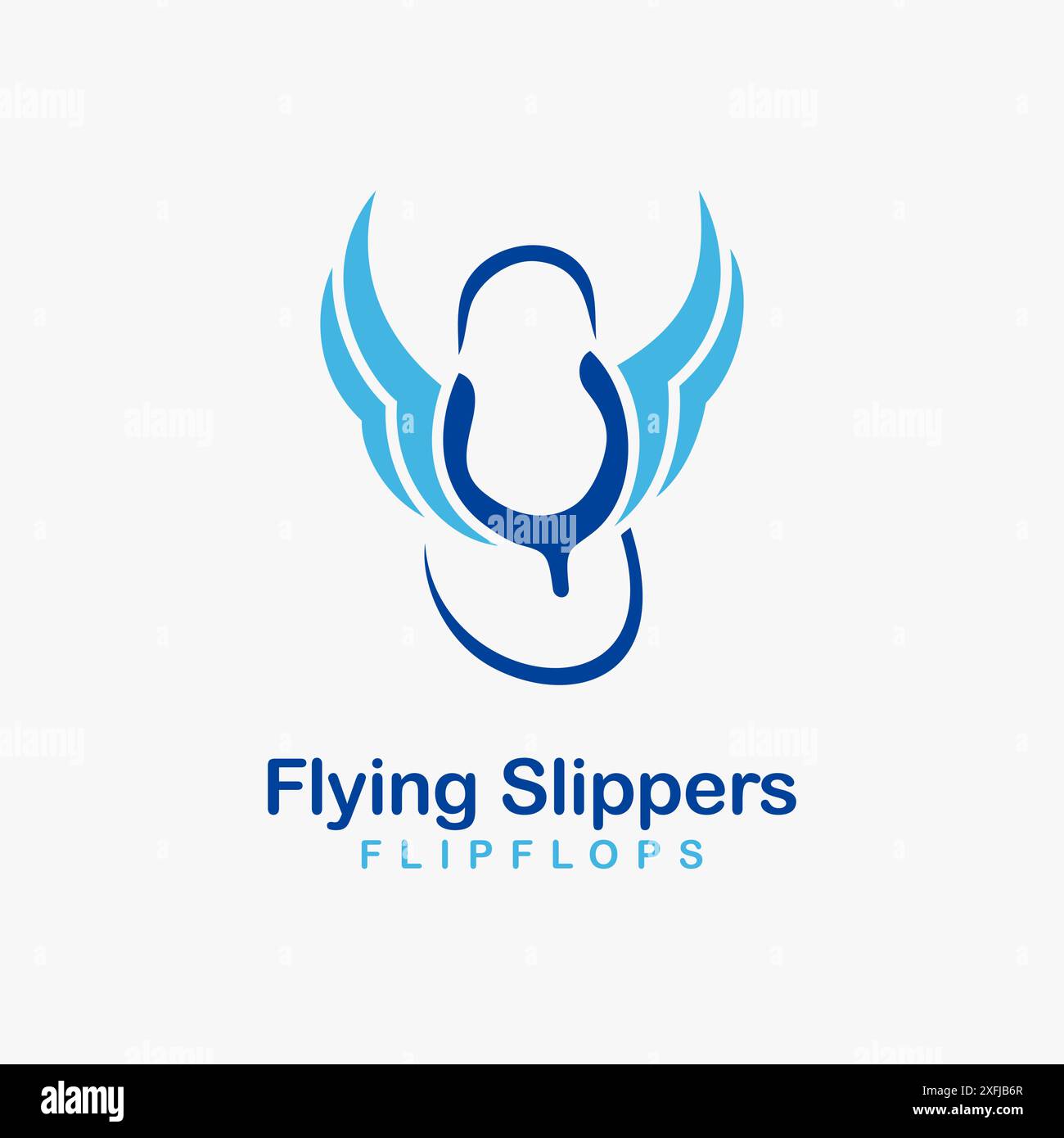 Slipper mit fliegenden Flip-Flop-Logo Stock Vektor