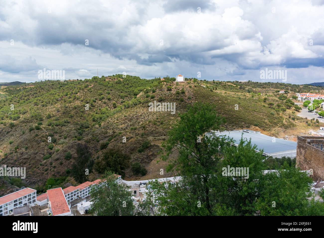 Blick über die Landschaft gegen den Himmel Stockfoto