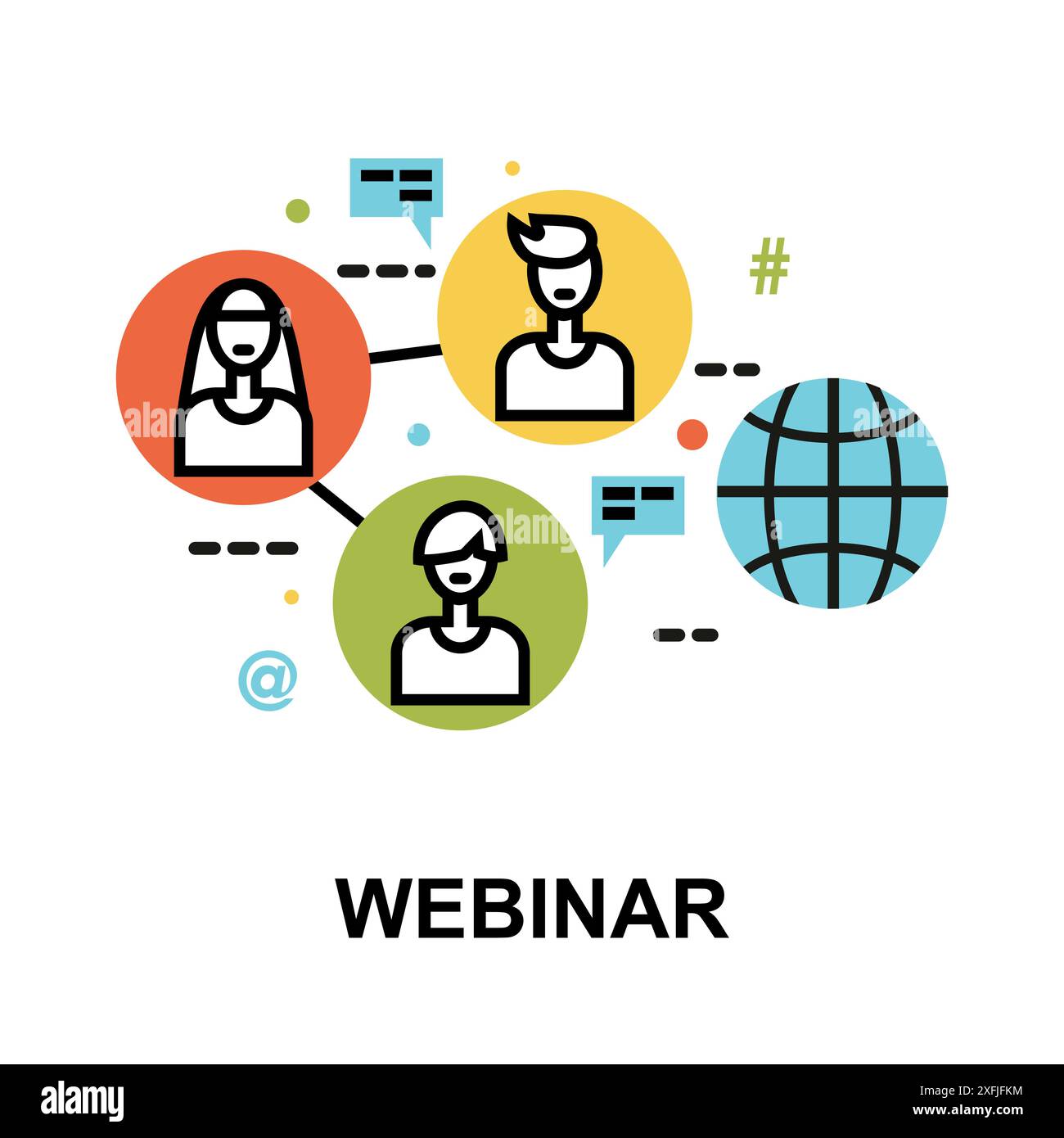 Moderne flache, dünne Design-Vektor-Illustration, Konzept des Webinars, für Grafik- und Webdesign Stock Vektor Moderne flache, dünne Design-Vektor-Illustration, Konzept des Webinars, für Grafik- und Webdesign Stock Vektor