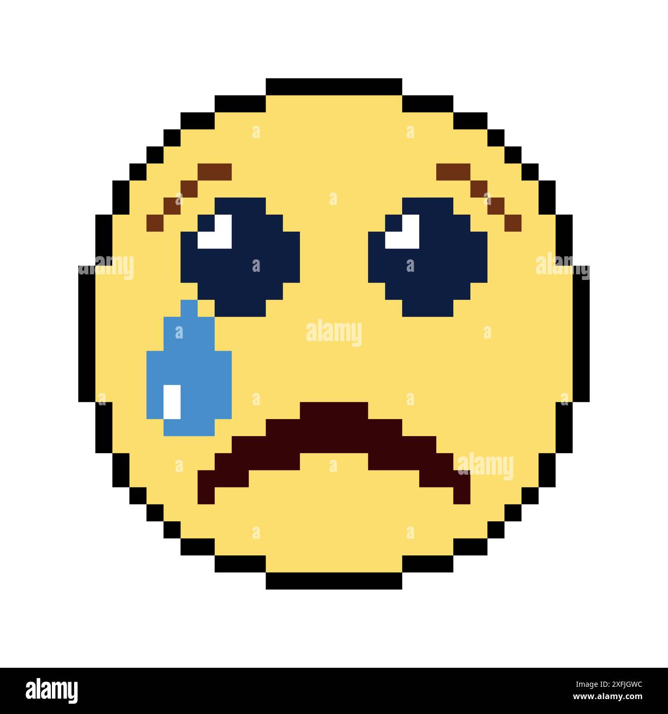 Emoticon und Emoji Lächeln, Pixel-Kunst-Design-Vektor-Illustration Stock Vektor