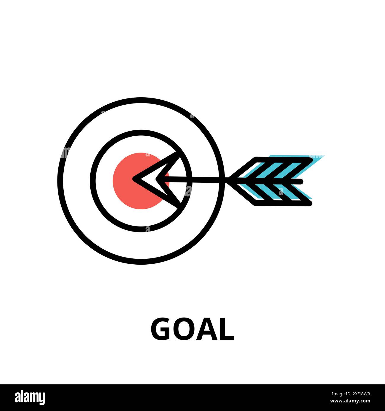 Konzept des Goal Icon, moderne flache dünne Linien Design Vektor Illustration, für Grafik und Web Design Stock Vektor