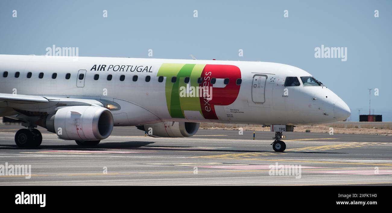 Teneriffa, Spanien, 23. juni 2024. TAP Air Portugal Airbus A320-251N. Bild eines Flugzeugs der TAP Air Portugal Airlines, das auf Teneriffa fährt Stockfoto