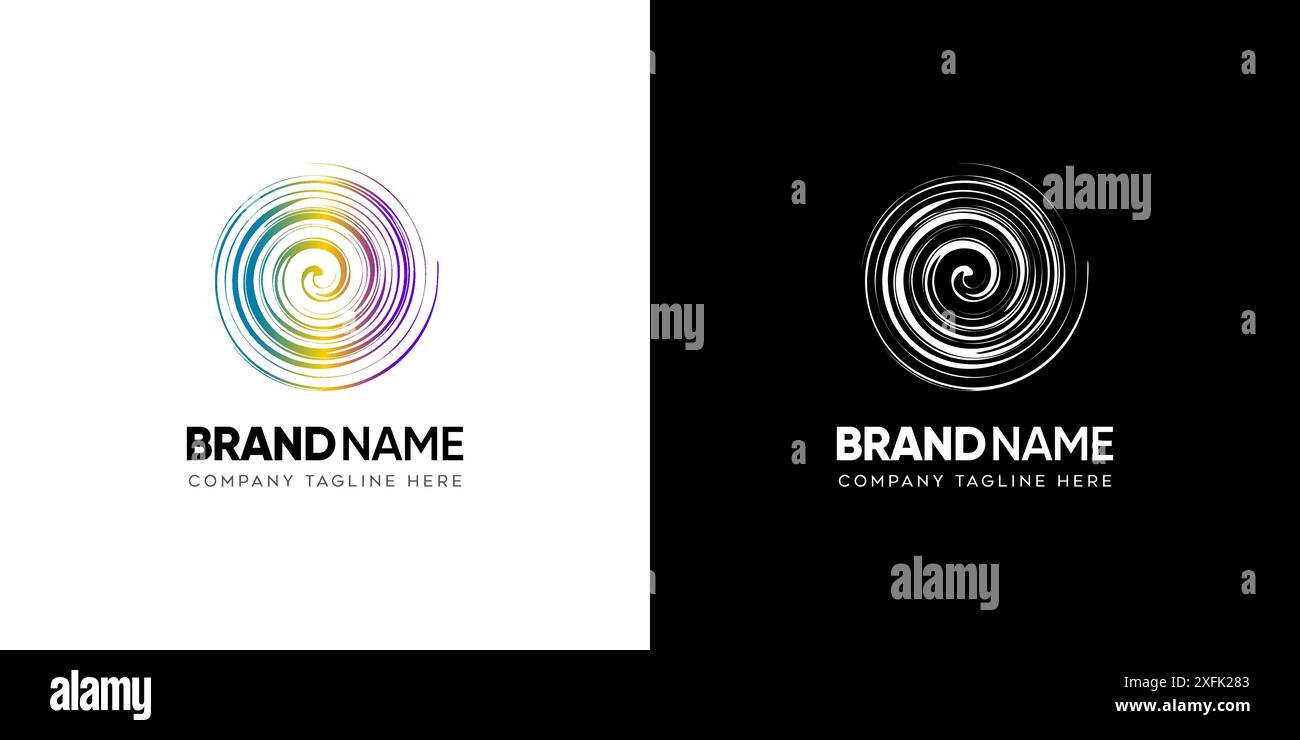 Vortex-Logo-Design-Vorlage, Vektor-Whirlpool-Kreis Stock Vektor