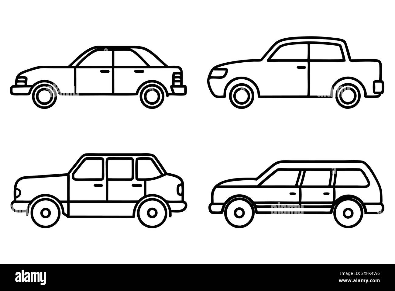 Car Line Art schönes und einfaches Fahrzeugdesign Stock Vektor