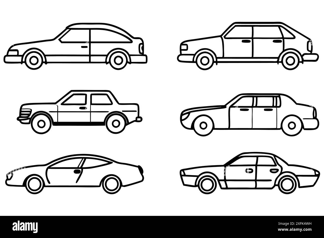Car Line Art schönes und einfaches Fahrzeugdesign Stock Vektor