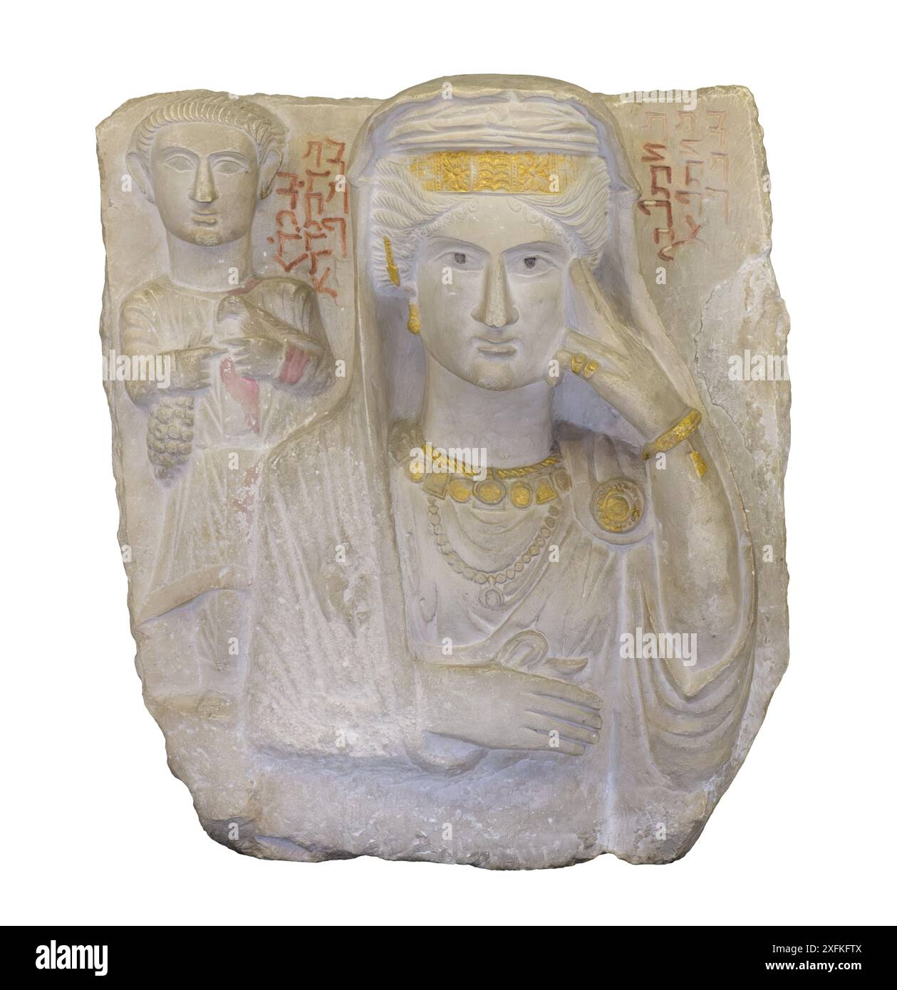 Grabdenkmal einer modischen, mit Juwelen geschmückten Palmyren-Frau aus Palmyra. 2. Jahrhundert n. Chr Stockfoto