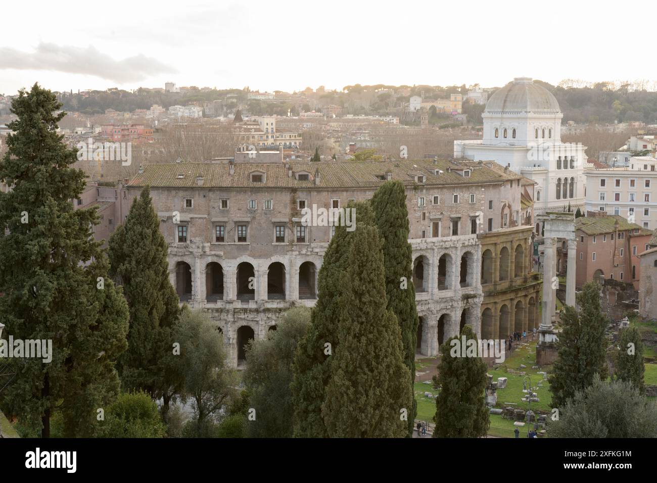 Das Theater des Marcellus (Theatrum Marcelli, Teatro di Marcello) - altes Freilichttheater in Rom, Italien Stockfoto