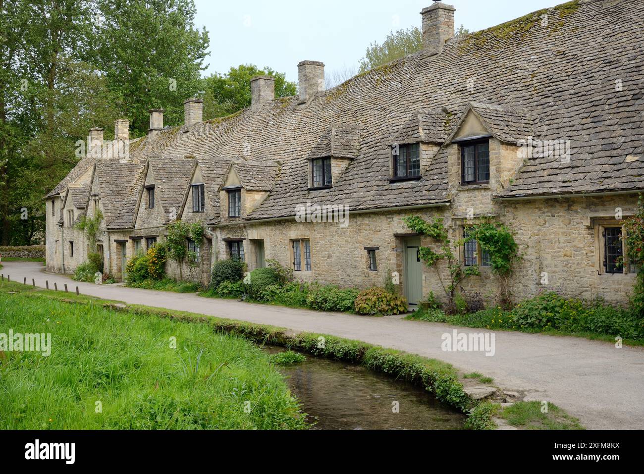 Arlington Row Weaver's Cottages, Bibury, Gloucestershire, UK, Mai 2014. Stockfoto