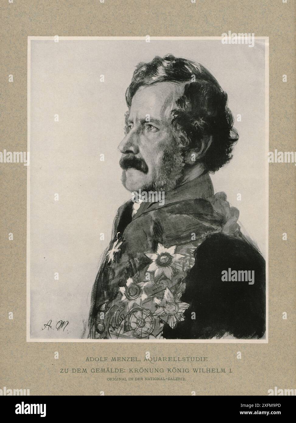 Porträt des Staatsministers Freiherr Alexander von Schleinitz. 1900 Alexander Gustav Adolf Graf von Schleinitz (1807–1885) war von 1858 bis 1861 Außenminister Preußens und von Ende 1861 bis zu seinem Tod Minister für den königlichen Haushalt. Stockfoto