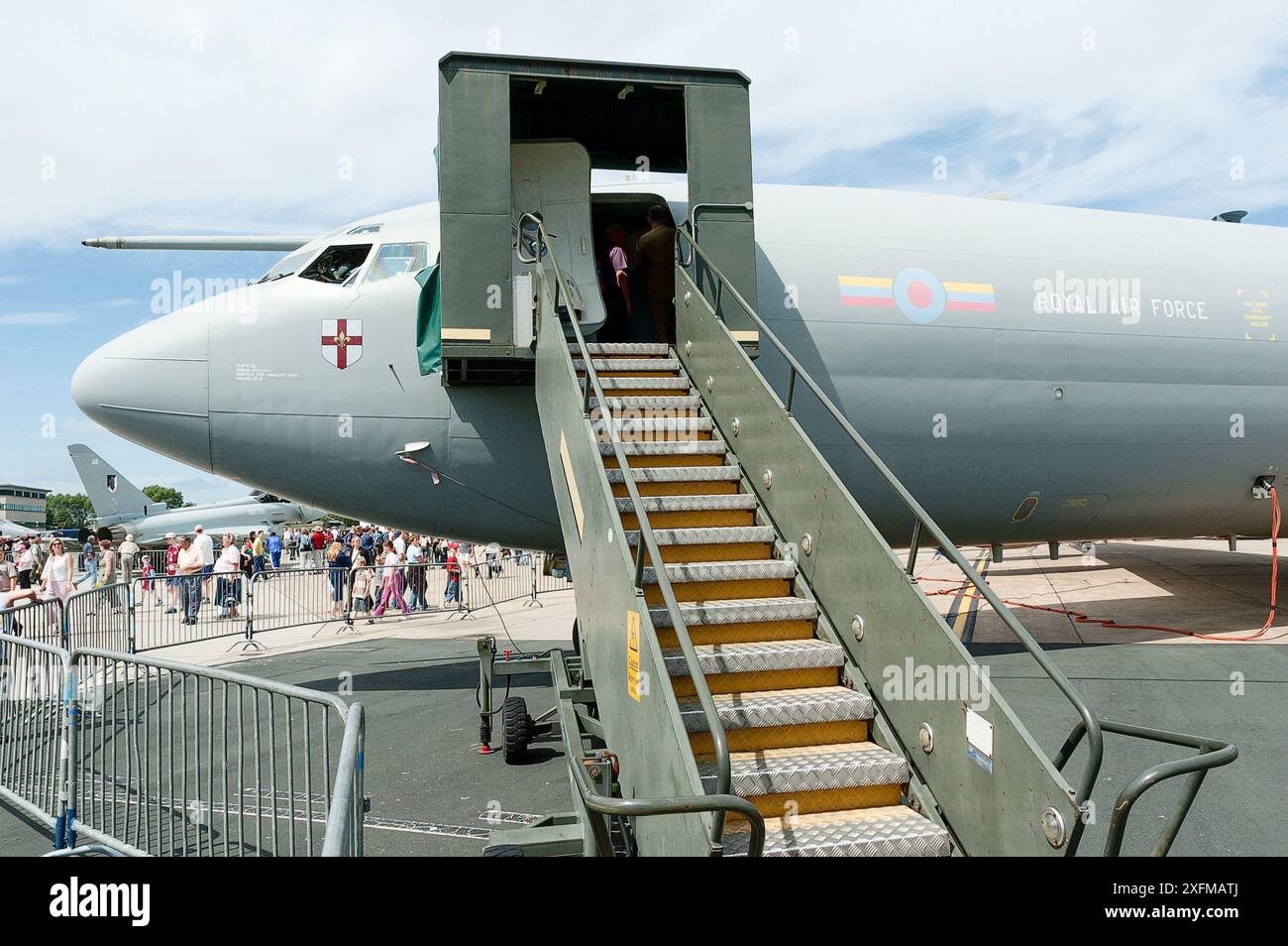 Das Überwachungsflugzeug der RAF Sentry E3D parkte im statischen Ausstellungsbereich der RAF Waddington Airshow 2005 Stockfoto