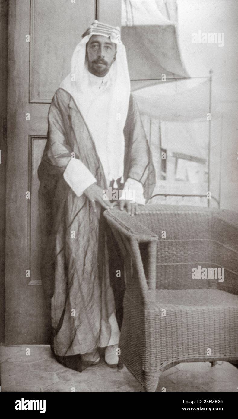 Vintage-Foto von Faisal bin Hussein Stockfoto