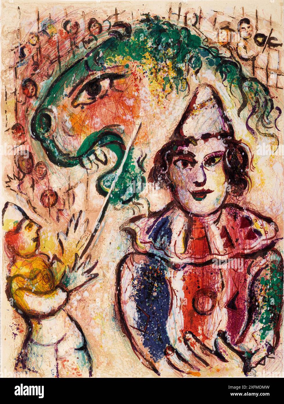 Zirkus. Museum: PRIVATE SAMMLUNG. Autor: MARC CHAGALL. Stockfoto