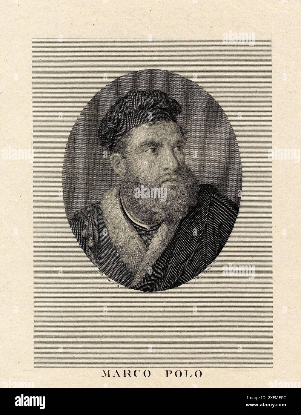 Porträt von Marco Polo. Museum: PRIVATE SAMMLUNG. Autor: TEODORO MATTEINI. Stockfoto