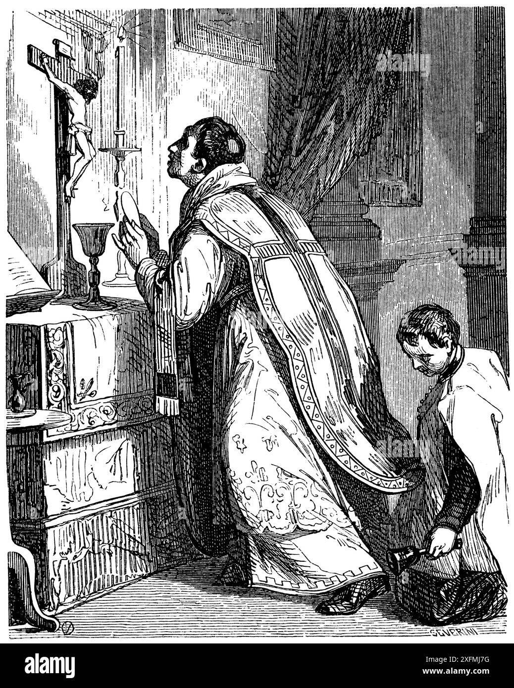 San Felipe Neri (1515-1595), llamado el Apóstol de Roma, fundador de la Congregación del Oratorio. Grabado DE 1852. Stockfoto