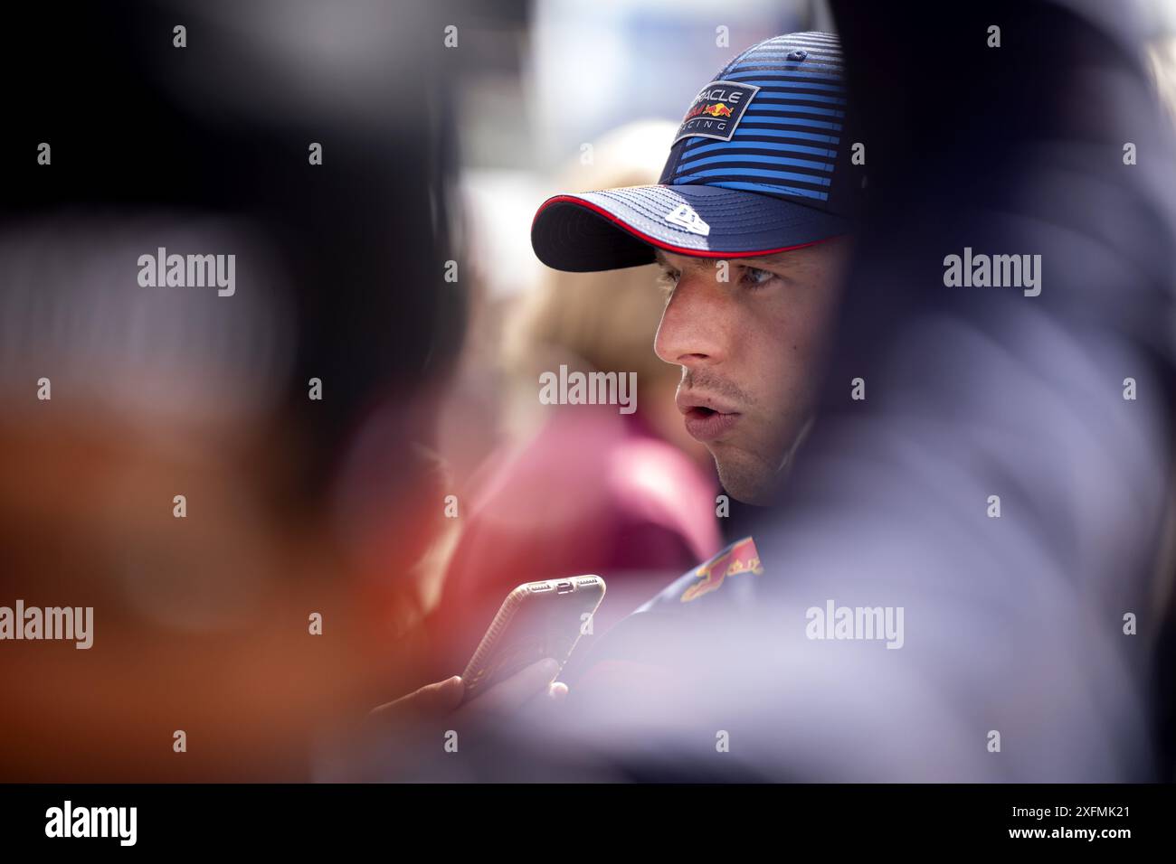 SILVERSTONE – Max Verstappen (Red Bull Racing) spricht im Vorfeld des Großen Preises von Großbritannien vor der Presse. ANP SANDER KONING Credit: ANP/Alamy Live News Stockfoto