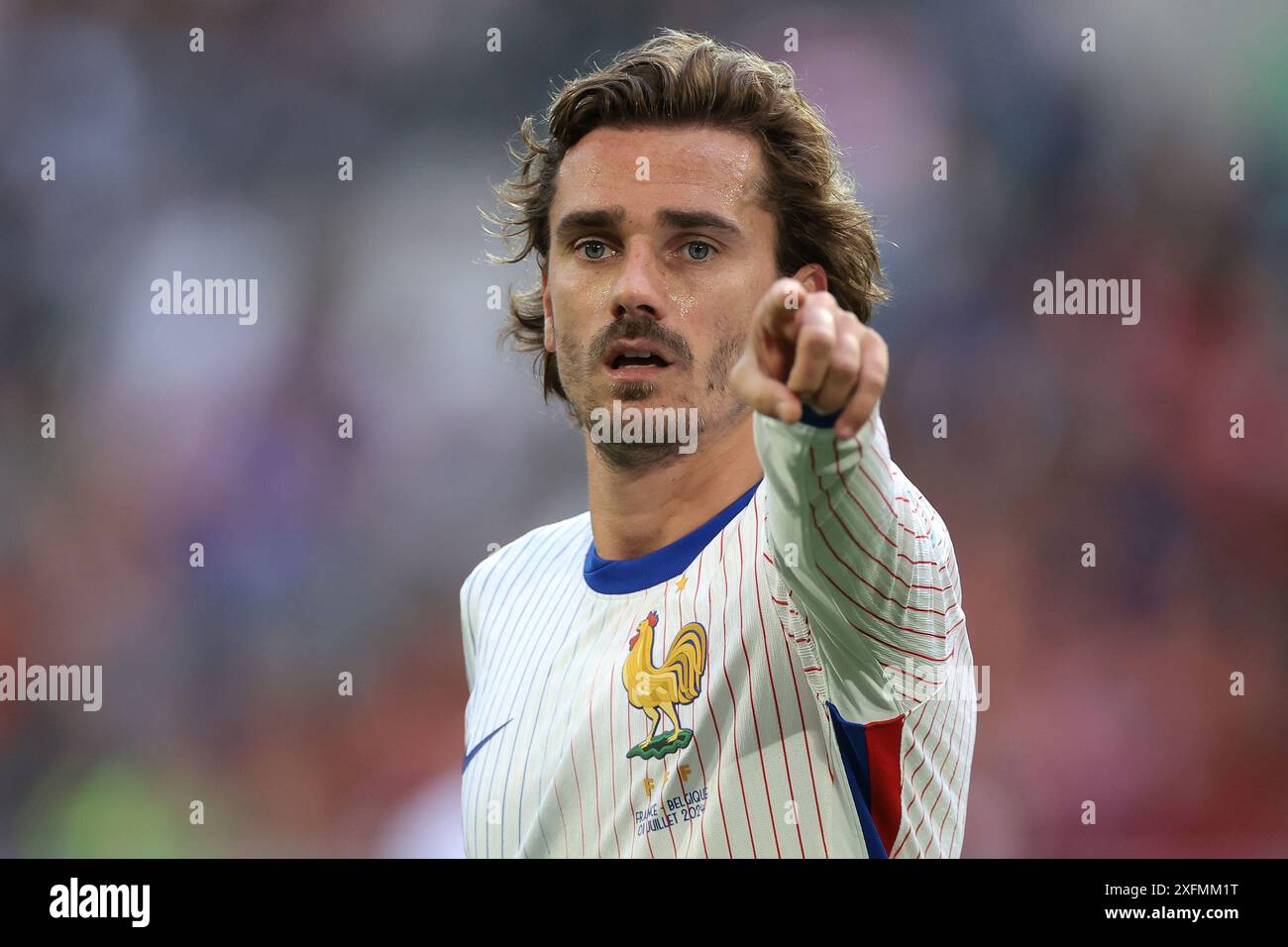 Düsseldorf, Deutschland, 1. Juli 2024. Antoine Griezmann aus Frankreich reagiert beim Achtelfinale der UEFA-Europameisterschaften in der Düsseldorfer Arena. Der Bildnachweis sollte lauten: Jonathan Moscrop / Sportimage Stockfoto