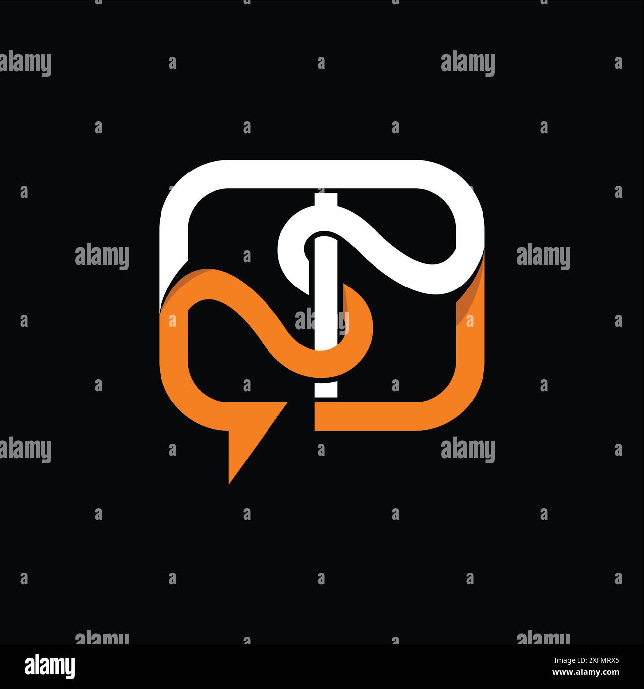 Design-Logo-Bubble-Chat und Buchstabe S Stock Vektor