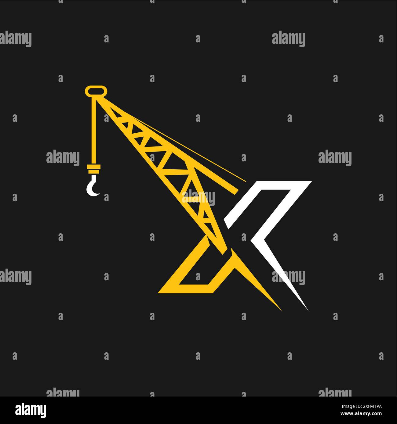 Anfangsbuchstabe X Kranlogo Stock Vektor
