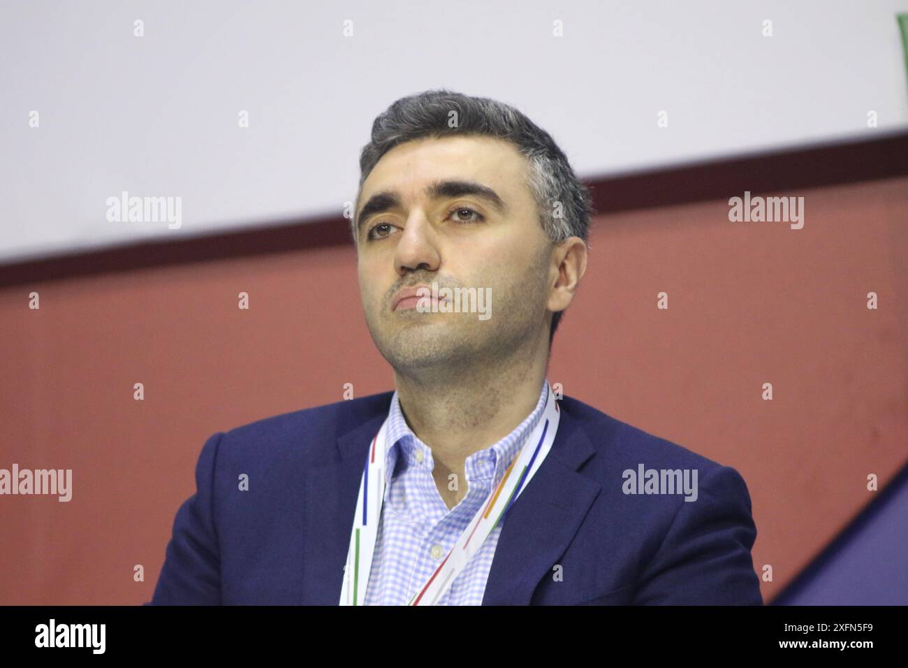 Sankt Petersburg, Russland. Juli 2024. VAE Hovasapyan, CEO von Ozon. FinTech, während der Sitzung Entwicklung der Zahlungsinfrastruktur: Eine neue Strategie des Finanzkongresses der Bank von Russland in Sankt Petersburg, Russland. Quelle: SOPA Images Limited/Alamy Live News Stockfoto