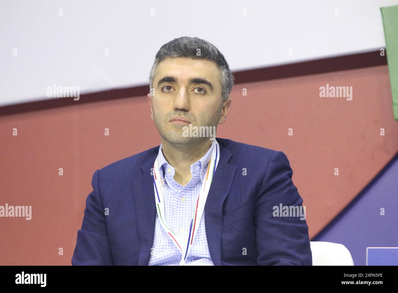 Sankt Petersburg, Russland. Juli 2024. VAE Hovasapyan, CEO von Ozon. FinTech, während der Sitzung Entwicklung der Zahlungsinfrastruktur: Eine neue Strategie des Finanzkongresses der Bank von Russland in Sankt Petersburg, Russland. Quelle: SOPA Images Limited/Alamy Live News Stockfoto