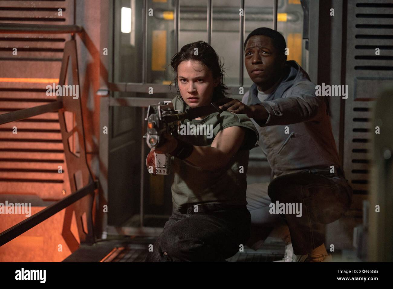 Alien Romulus Cailee Spaeny Und David Jonsson Stockfoto