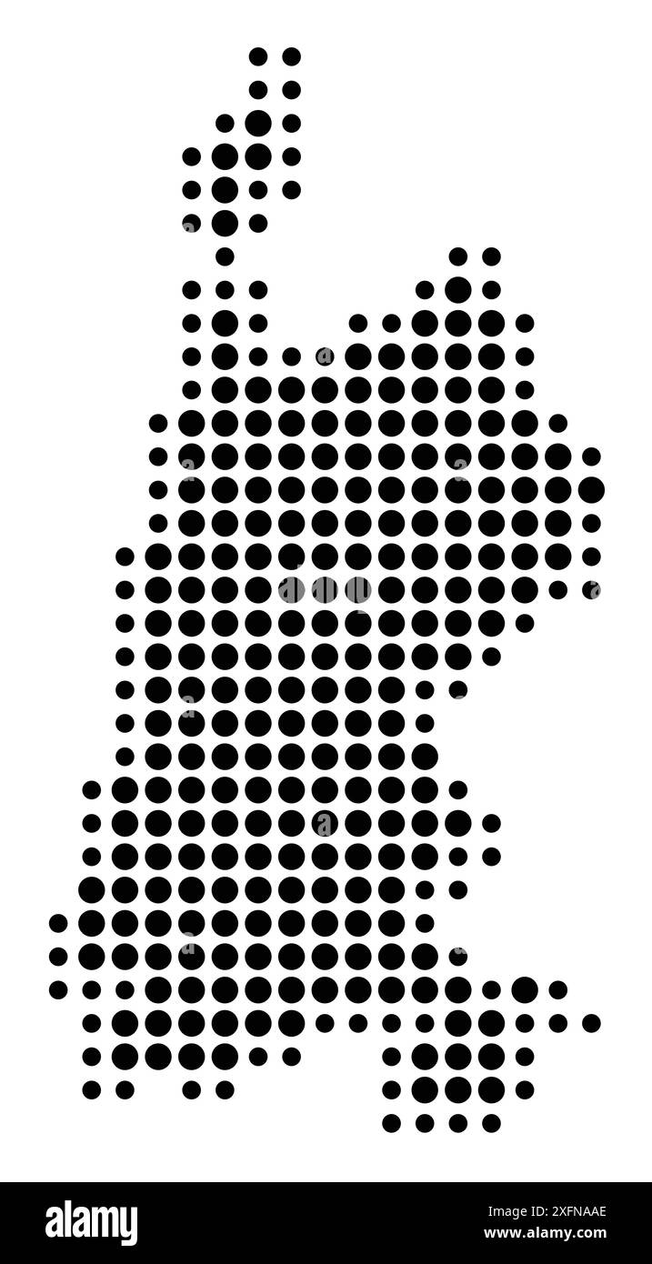 Symbolkarte der Provinz Noord-Holland (Niederlande) mit einem Muster schwarzer Kreise Stock Vektor