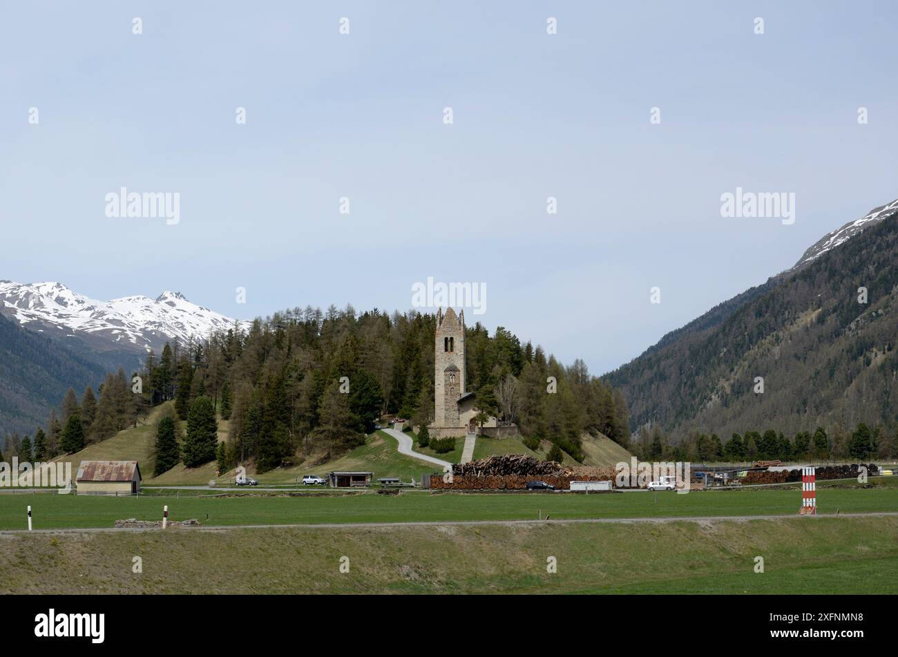 Reformierte Kirche San Gian, Schweiz, Europa Stockfoto